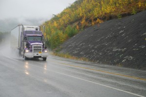 18 Wheeler on a Rainy Road - SC Truck Accident Attorney