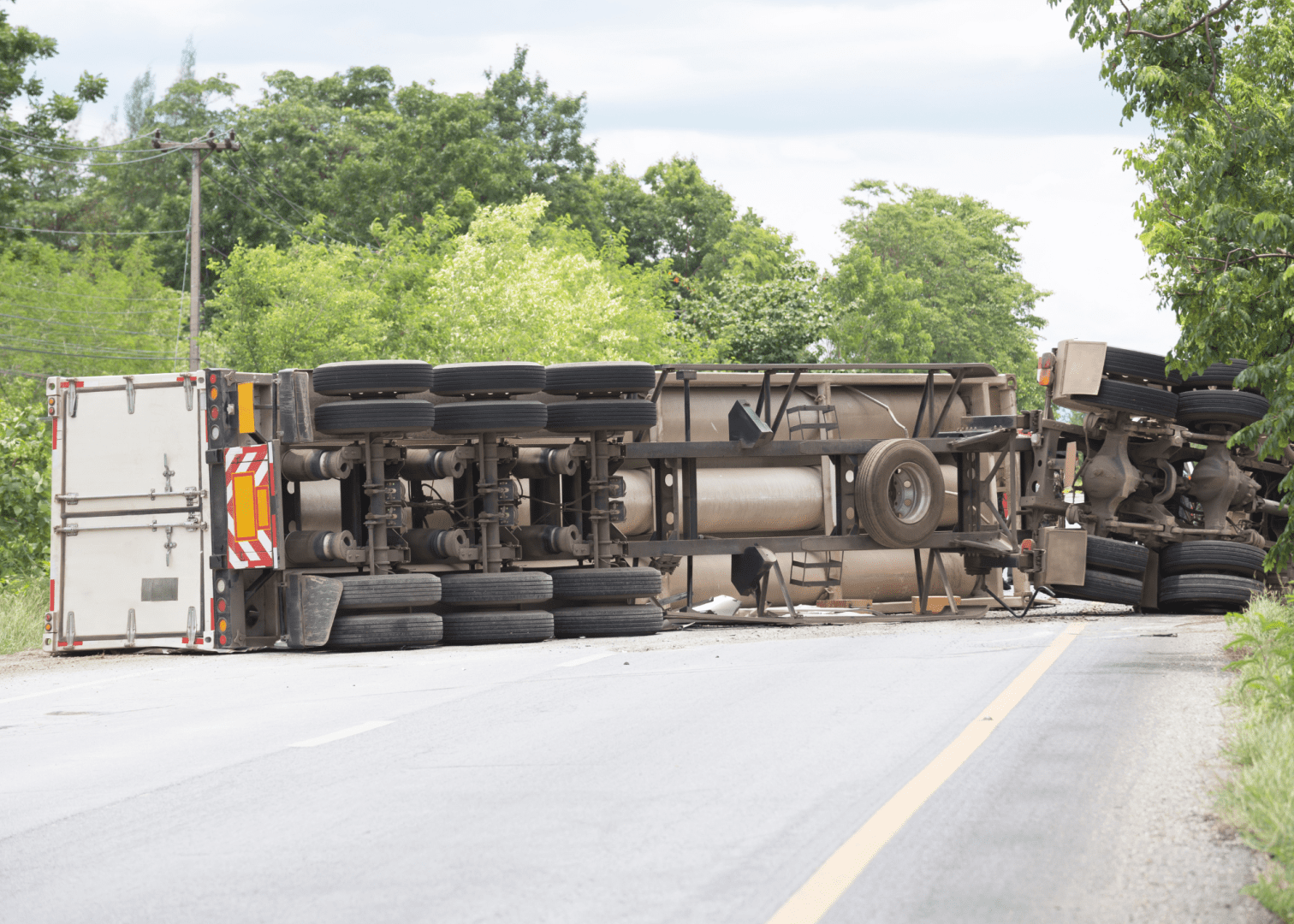 Overturned Commericial Truck - Charlotte Truck Accident Attorney